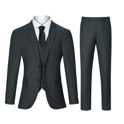 Men's 3-Piece Slim Fit Suit Set - Formal Blazer Jacket, Vest & Pants for Business, Wedding, Party2