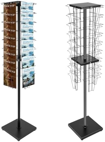 Amazon.com: 36 Pockets-360°Rotating Magazine Rack Holder Brochure ...