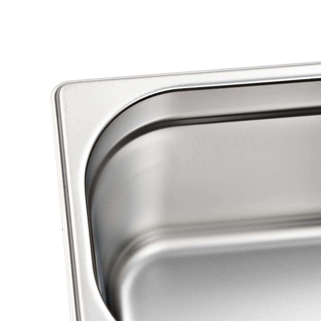 Mangloder - Contenedores para gastronorm (4 unidades, GN 1/4, acero inoxidable, 265 x 162 x 150 mm, 4 L, apilables, para Bain Marie, Chafing Dish, Buffet, Catering, Restaurante, Hotel, Cantina