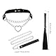 GKLWEJ Halskette Leder Halsband, Herz Kette Damen mit Kettenseil und Peitsche, Halsband Damen für Sex, Fesseln für Frau Sex, Sex Spielzeug für Frauen Herren