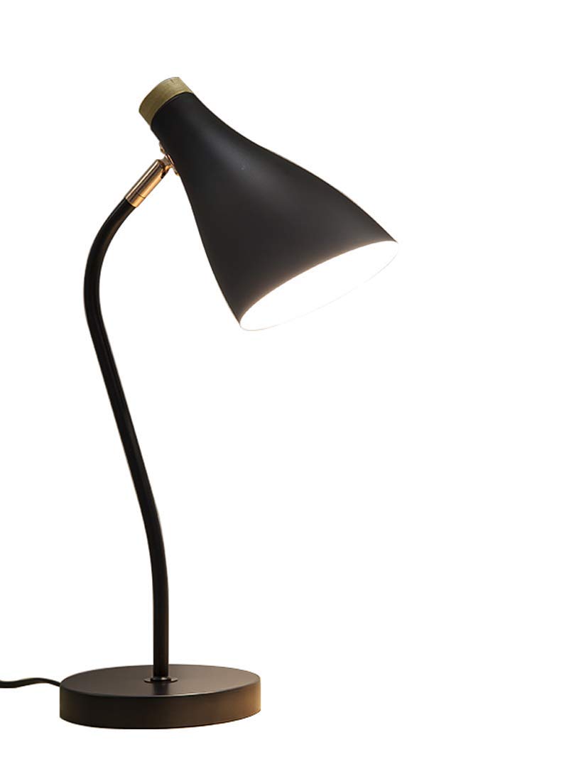 GYD LED Eye Protection Reading Lamp Bedside Lamp Plug-in E27 Table Lamp Learning Eye Protection Lamp Suitable for Study Room Bedroom Studio Office,Black