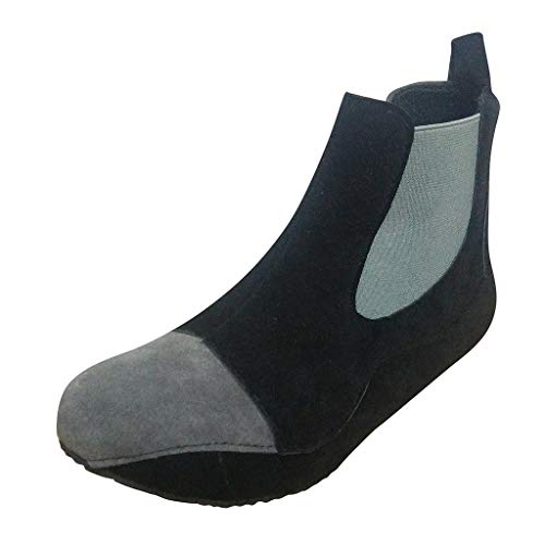 ZODOF botas planas mujer Pisos bota Cómodo Punta redonda Ponerse Tacón bajo...