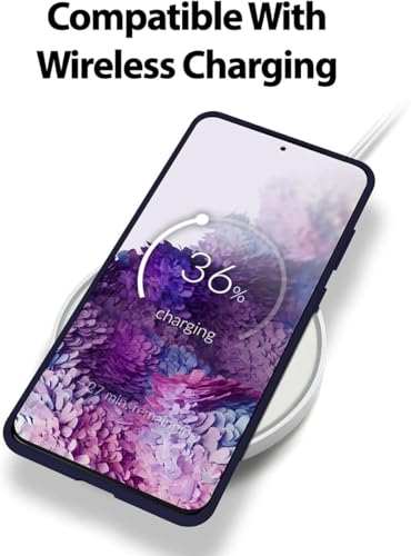 Image of MOBILOVE Back Cover Case for Samsung Galaxy S20 Plus | Pure Liquid Soft Matte Silicone Case with Logo and Comes with Camera and Screen Protection (Blue)