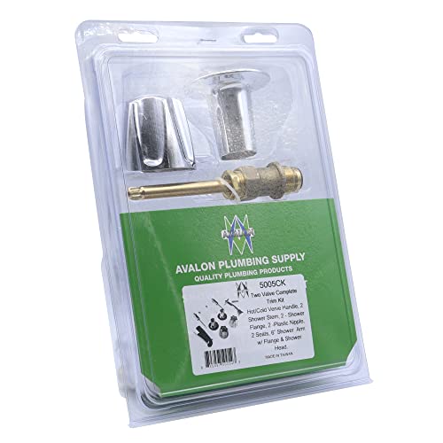 Complete Shower Repair Replacement Kit For Hot And Cold Shower Systems, 2 Hot And Cold Valves, For Remodeling Verve Handles, Easy Installation, Durable Construction, Polished Chrome #TOP7