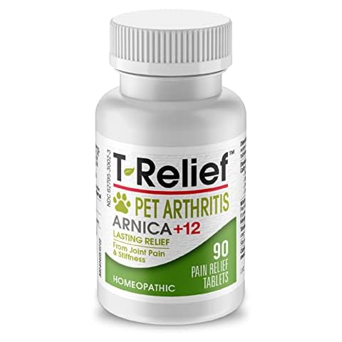 MediNatura T-Relief Pet Arthritis Relief Arnica +12 Powerful Natural Homeopathic Medicines Help Ease Hip & Joint Pain Soreness & Stiffness for Dog & Cat - 90 Tablets Cover