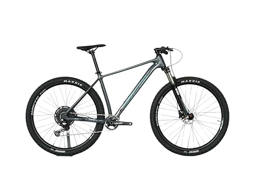 Image of United Clovis 6.2 29T Adult Mountain Bike with 1x12 Shimano Deore Drivetrain, SR Suntour XCR 32 Boost Suspension Fork, Shimano MT201 Hydraulic Disc Brakes (Grey Blue)