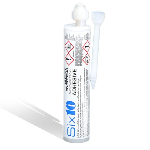 WEST SYSTEM Six10 Cartridge Epoxy Adhesive,180ml - Extra Strong, Heavy Duty Waterproof Adhesive for Wood, Metal, Plastic, Furniture, Skirting & Ceramic - Nail-Free Adhesives for Home DIY Repair