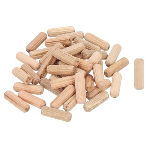 uxcell 300Pcs 1/3" x 1" Wooden Dowel Pins, Wood Dowels Rods, Furniture Woodworking Grooved Fluted Pin, Wooden Dowels Fluted for Craft, DIY Projects
