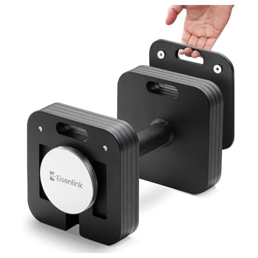 Eisenlink Mancuerna Ajustable 4-20kg Set de Pesas - Mancuerna ajustable con mango antideslizante 2kg Incrementos Innovador Fácil Mecanismo de bloqueo seguro para Home Gym Fitness (1×20kg)