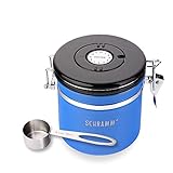 Schramm® Kaffeedose 1200 ml in 10 Farben mit Dosierlöffel Höhe: 12cm Kaffeedosen Kaffeebehälter aus Edelstahl, Farbe:blau