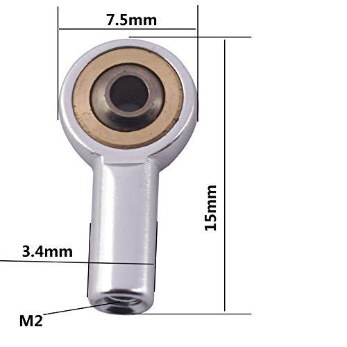 10Pcs Sharegoo Aluminum M2 Tie Rod End Ball Joint Link Ball Head Holder 2Mm Steering Linkage Compatible With Hsp Tamiya Mini 4Wd Rc Car Truck Crawler Boat Airplane #TOP1