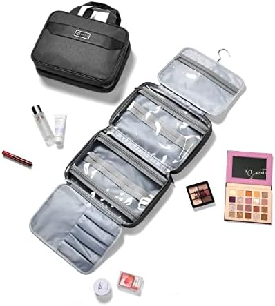 S SRYSITA Hanging Toiletry Bag for Women Men Water-resistant Travel Makeup Cosmetic Bag Shower Organizer Kit for Shampoo, Full Sized Container, Toiletries Grey 3 S SRYSITA Hanging Toiletry Bag for Women Men Water-resistant Travel Makeup Cosmetic Bag Shower Organizer Kit for Shampoo, Full Sized Container, Toiletries Grey
