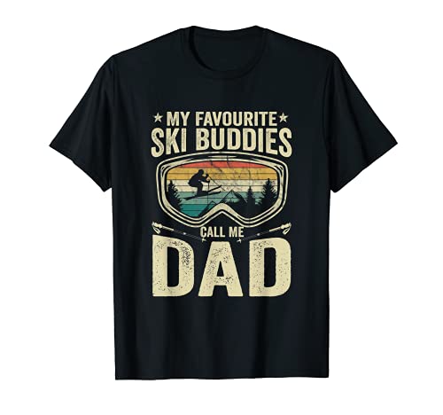 Favorito Ski Buddies Dad Ski papa Invierno Deporte Retro Esquí Camiseta