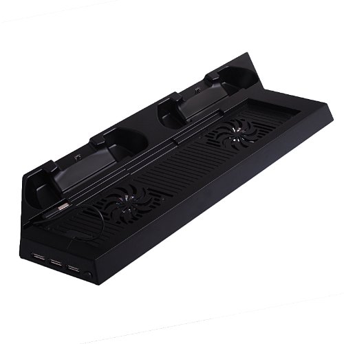 Hezong 2 Fans Cooling Cooler Stand HUB USB Port for Playstation 4 PS4 Controller