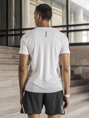 Image of FitMonkey Sports Crew Neck Stretchable Dry Fit T Shirt | Regular Fit Textured T Shirt for Men |Sport T Shirt for Men | Quick Dry Technology with Moisture Control |Breathable & Lightweight