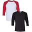(1) White/Red + (1) Blk Heather/Blk