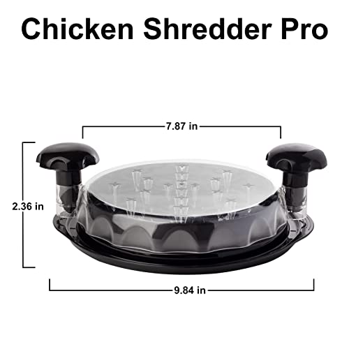 HONSREO Chicken Shredder, Chicken Breast Shredding Tool Twist with Transparent Cover, Meat Shredder, Ergonomic Handle, Easy Cleaning, Anti-slip, Heat Resistant, BPA Free