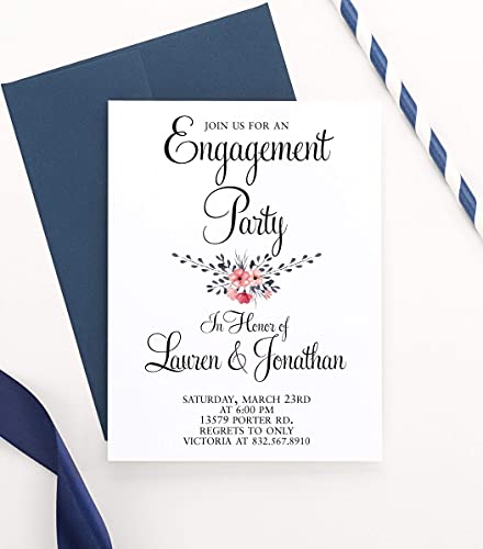 Rustic Engagement Party Invitation, Floral Engagement Party Invitation, Engagement Announcements, Engagement Party Invitations, Your Choice Of Quantity And Envelope Color #TOP1