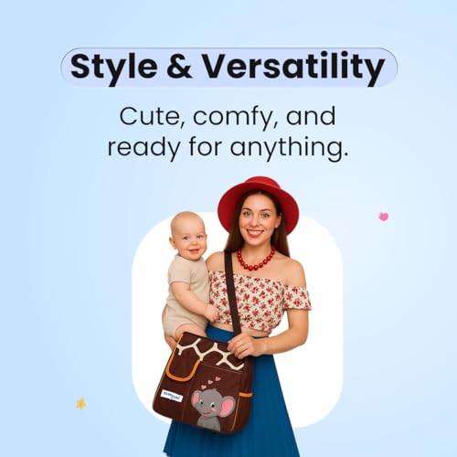 Image of Bumtum Baby Diaper Bag For Mothers | Spacious Waterproof Backpack With Multiple Pockets To Easily Organise Baby Essentials, Various Sized Pockets (Giraffe Yellow)