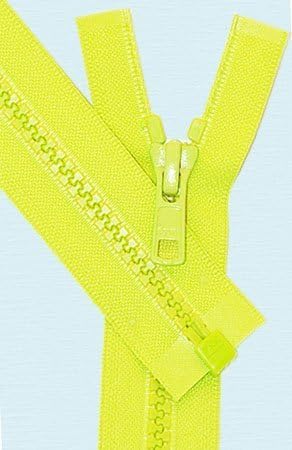 17" Vislon Zipper ~ YKK #5 Molded Plastic Sport Zipper ~ Separating - 535 Neon Green (1 Zipper / Pack)