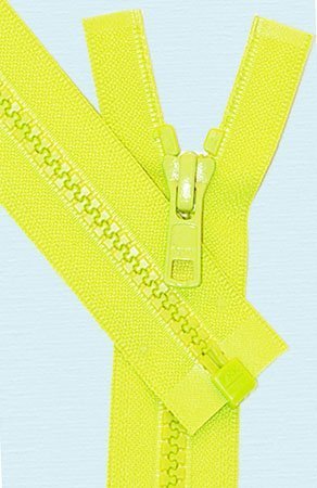 17" Vislon Zipper ~ YKK #5 Molded Plastic Sport Zipper ~ Separating - 535 Neon Green (1 Zipper / Pack)