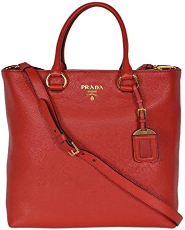 Prada Tote Bag Handbag For Women - Women's Red Vitello Phenix Lea...