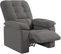 Poltrona Do Papai Reclinável Suede Veludo Estoril Cinza
