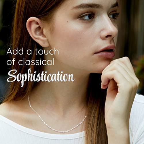 Kisper Sterling Silver Cable Link Chain Necklace –Thin, Dainty, Sterling Silver Plated Stainless Steel Jewelry For Women & Men With Spring Ring Clasp, 20" #TOP1