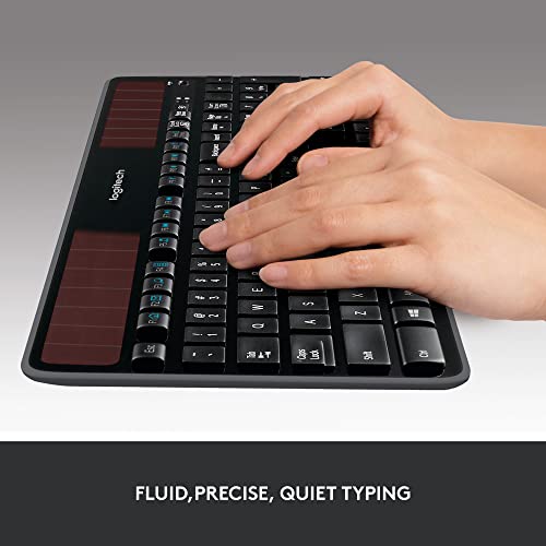 Logitech K750 Wireless Solar Keyboard For Windows, 2.4Ghz Wireless With Usb Unifying Receiver, Ultra-Thin, Compatible With Pc, Laptop - Black #TOP1
