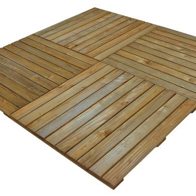 OOGarden - Dalle de terrasse bois Douglas - 100 x 100 cm - Ep. 44 mm