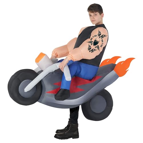 Morph Aufblasbares Motorrad Kostüm für Kinder, Rennfahrer Kostüm Kinder
