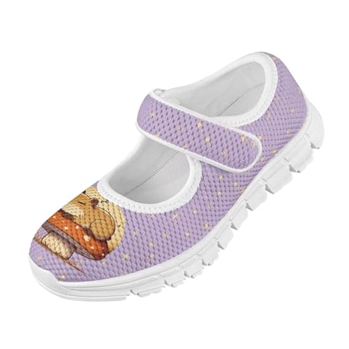 Cartoon Mary Jane Shoes for Little Girls Casual Slip-on Ballet Flats Flower Girl Wedding Party Flats Kids Teenis Girls Athletic Running Tennis Shoes