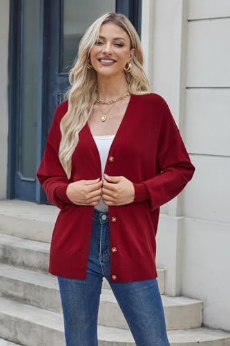 Image of Arach&Cloz Women's Wool Blend Oversized Lightweight Spring Business Casual Cardigan Sweaters