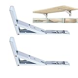 Accessbuy Folding Spring Loaded Bracket Wall Mount Support for Undermount Sinks,Microwave, Beds and Other Furniture (10inch)