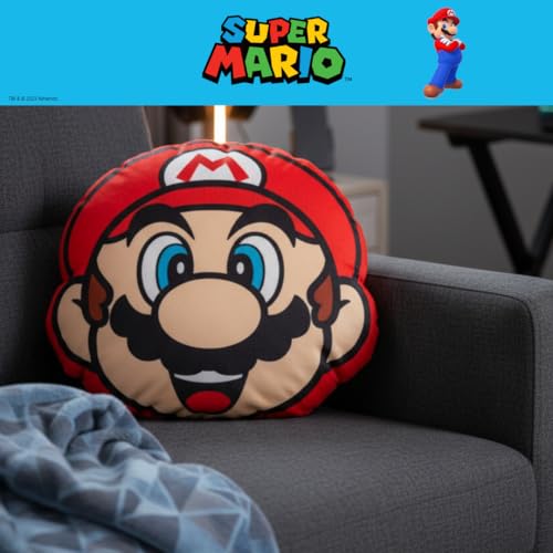 Image of Nintendo Super Mario Gaming Bedding Super Soft Plush Decorative Pillow, One Size, (Officially Licensed Product) By Franco