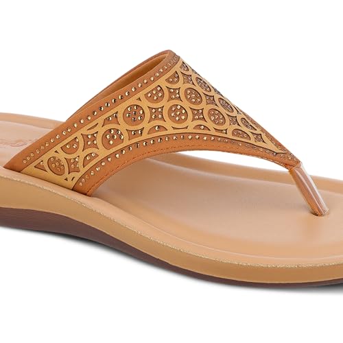 Image of WALKAROO Women's Fashion Sandal with Cushion Sole, Toe Post and Broad Straps - WE2023