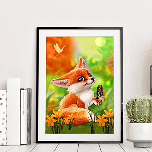 Diy 5D Diamond Painting Square Full Drill Diamond Art By Numbers Kit Diamonds Embroidery For Wall Decor Cute Fox 11.8X15.7Inch #TOP2