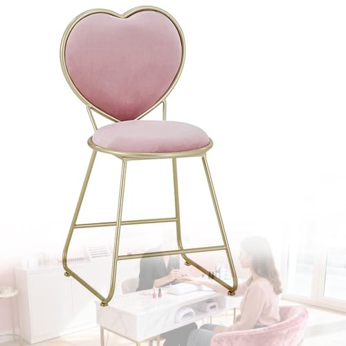Taburete de maquillaje con respaldo, silla de tocador con patas doradas para dormitorio, estudio, pasillo