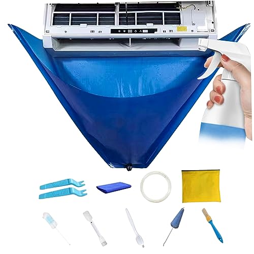 9pcs wasserdicht großer Öffnen spritzsicherer Split- Klimaanlagen- Reinigungsabdeckung Doppelklimaanlage Reiniger Reiniger Abfluss Kit Zubehör