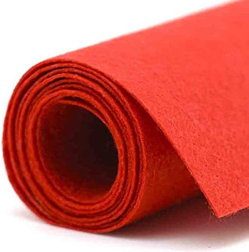 Textile Station Craft Felt Fabric Acrylic Material Art Sewing Festive Decorations 150cm Wide Multi Purpose Fabric Available in 10 Colours (RED, 1 Meter)