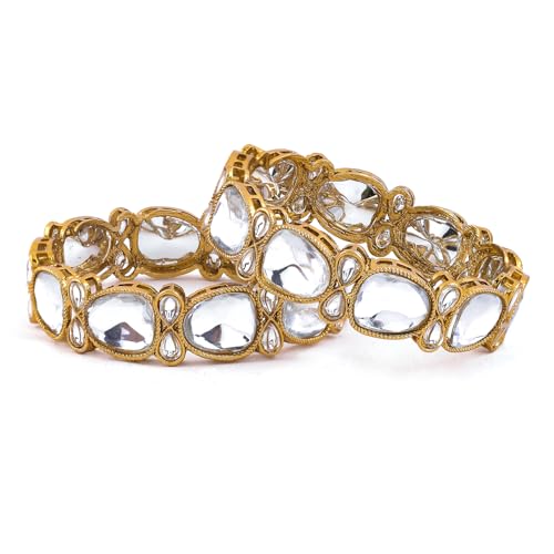 Image of Rubans Bangles Set of 2 Cubic Zirconia Ethnic Stylish Jewellery Gift for Women & Girls