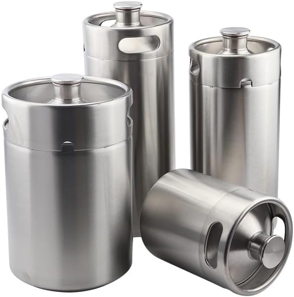 2/3.6/4/5L Stainless Steel Beer Growler,Mini Keg Growler for Craft Beer Dispenser System,Home Brew Beer Brewing(2L)