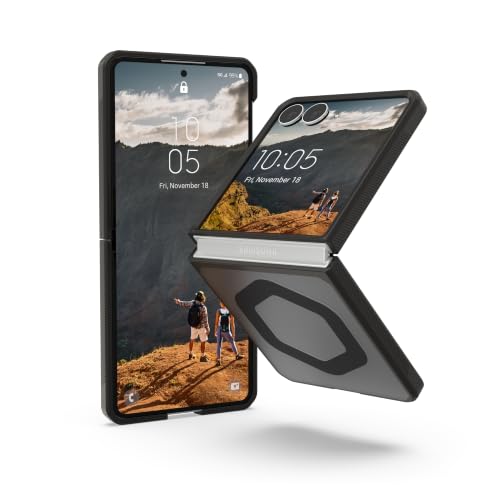Image of Urban Armor Gear UAG Compatible with Galaxy Z Flip 8 Case, Mouve - Magnetic Charging Transparent Clear Rugged Military Grade Protective Cover - Ash