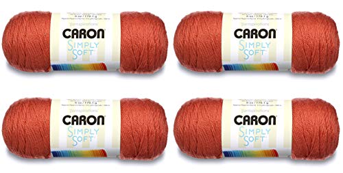 Caron Simply Soft-Pack of 4 Balls-170g Each Ball-Persimmon