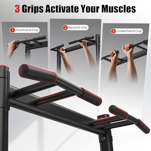 Image of Sportsroyals Power Tower Pull Up Bar Station, 450LBS Stable Pull Up Dip Station for Home Gym Strength Training Equipment | FED Fitness