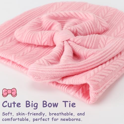 Image of BQUBO Newborn Baby Hats Bear Ears and Mittens Sets Preemie Caps Baby Boy Girl Infant Hospital Beanie for 0-3 Months