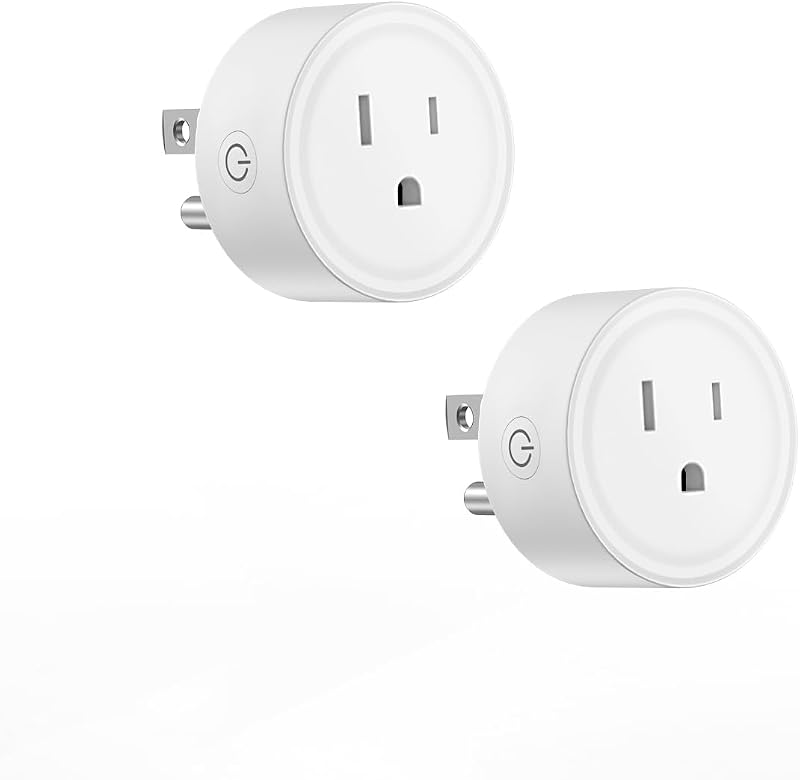 Smart Mini Plug WiFi Outlet Compatible with Alexa and Google Home APP Remote Control Socket with Timer and Group Control No Hub Required ROHS and FCC Apple MFi Certified 2 Pack