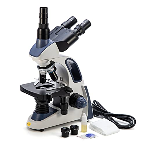 SWIFT SW380T 40X-2500X, trójokularowy mikroskop laboratoryjny z podwójną warstwą mechaniczną, głowica Siedentopf, okulary szerokokątne 10X/25X