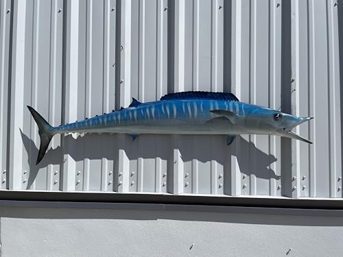 58 Inch Wahoo Half Mount Fish Replica – Fiberglass Wall Decor for Indoor or Outdoor Display