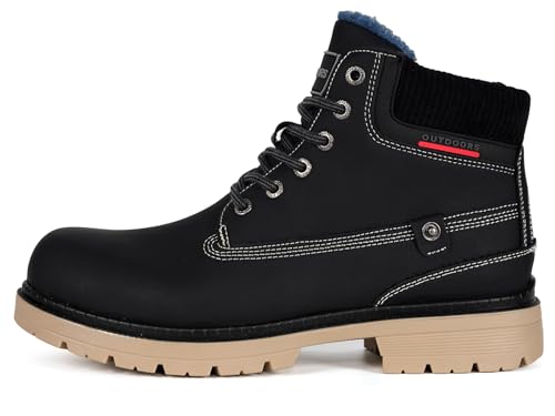 Gaatpot Mixte Bottes en Cuir Chaussures d'hiver Chaudes,Noir,38 EU – vue 6